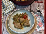 Mignon de porc aux poivrons, courgette et tomates