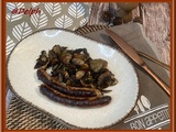 Poêlée de topinambours, champignons et chipolatas