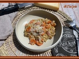 Risotto aux carottes et poitrine fumée