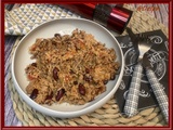 Riz à la viande hachée et haricots rouges