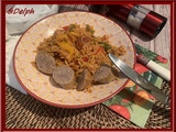 Riz aux poivrons, tomates et saucisses