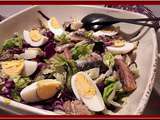 Salade de chou rouge aux sardines et œufs durs
