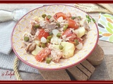 Salade de pommes de terre au poulet, sauce au thon
