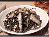 Spaghetti à la fondue de poireaux et sardines