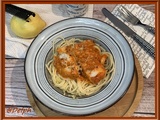 Spaghetti au cabillaud et pesto
