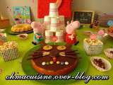 Gâteau coco & chocolat (décor chat et fête Peppa Pig)