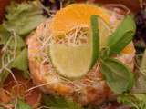 Menu de la St Sylvestre: première partie: Tartare de saumon & cabillaud aux agrumes