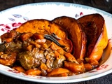Joues de porc à la Guinness et potimarron rôti