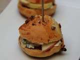 Mini burgers à la fourme d'ambert , chutney de figues pomme crue  pour le sdb de Soissons