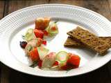 Salade fraîche et légère de king crabe , coeur de saumon , fenouil et pomme verte