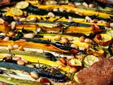 Tarte aux courgettes, pesto, pignons