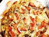 Pizza gourmande, rien que pour moi  {pleurotes, jambon d'italie, oignons, parmesan et origan}