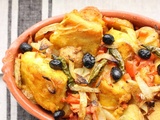 Morue à la portugaise au four : poivrons, pommes de terre, oignons… et tout l’esprit du bacalhau