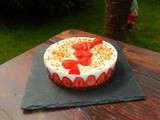 Cheesecake fraise rhubarbe (sans cuisson)