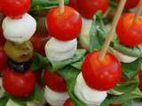 Brochettes végétariennes : les Tomates Mozzarella à picorer