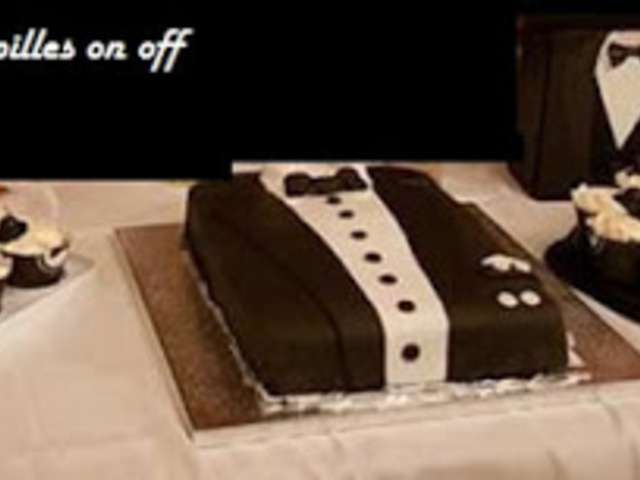 Gateau Smoking Blanc Rectangulaire main image 0