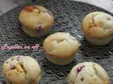 Mini muffins framboises et chocolat blanc au thermomix ou sans