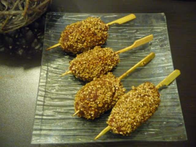 Brochettes de boeuf sésame/soja