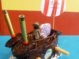 Gâteau bateau pirate (tuto) - Gâteau chocolat au thermomix ou sans