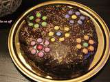 Gâteau d'anniversaire pour enfant (chocolat, nappage chocolat, smarties) au thermomix ou sans