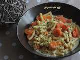 One pot pasta végétarien : pâtes, carottes, lentilles corail et curry