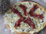 Pizza aux champignons, mont d'or et bresaola au thermomix ou en map
