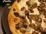Pizza blanche aux champignons (chèvre frais et parmesan) au thermomix ou en map