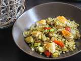 Salade de blé aux légumes et poulet grillés