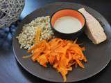 Saumon, blé et carottes à la crème d'ail au thermomix