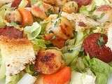 Salade composée : saint jacques, chorizo