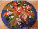 Salade composée d'asperges vertes et saumon fumé