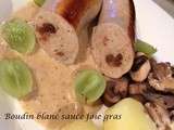 Boudin blanc sauce foie gras