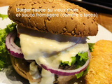 Burger de boeuf, sauce au vieux rhum, sauce fromagère comme au tacos