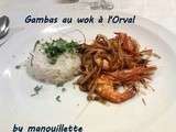 Gambas au wok à l'Orval