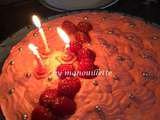 Gâteau rose litchi framboise aux biscuits roses de Reims