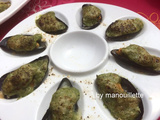 Moules grillées au pesto amande-coriandre-coco