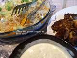 Salade thaï, poulet croquant et sa sauce yaourt