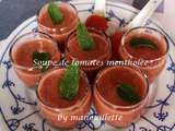 Soupe de tomates mentholée
