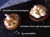 Tartelette citron meringuée / chocolat meringuée selon Pierre Hermé