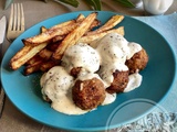 Boulettes de viande aux carottes, sauce au chèvre frais et menthe