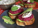 Tartines de betterave rouge et avocat
