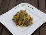 Salade de lentilles vertes du Puy, flétan fumé, fenouil et orange
