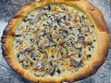 Tarte aux champignons et au comté, crémeuse et fondante
