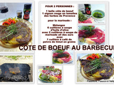 Barbecue : cote de boeuf marinade huile d'olive+ ail des ours