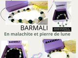 Barmali mon bracelet anti douleur malachite et pierre de lune