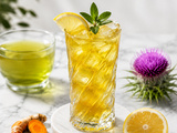 🍋Boisson bien‑être au thé vert, chardon marie, miel et curcuma