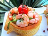 Bouchée feuilletée 'forme poisson  aux crevettes persillées