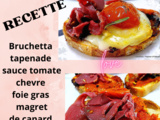 Bruschetta en sauce tomate tapenade noire / foie gras / chèvre et magret de canard