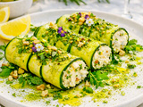 Cannelloni de courgette à la ricotta & poudre de blé