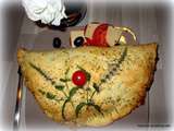 Chausson pizza -calzone  sauce tomate-olives-fromages  Très facile